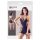 NO:XQSE - Vestido com rede lateral e alça de pescoço, com tanga - preto (S-L)