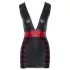 Cottelli Party - Listrado, Ajustado ao Corpo (Preto-Vermelho)