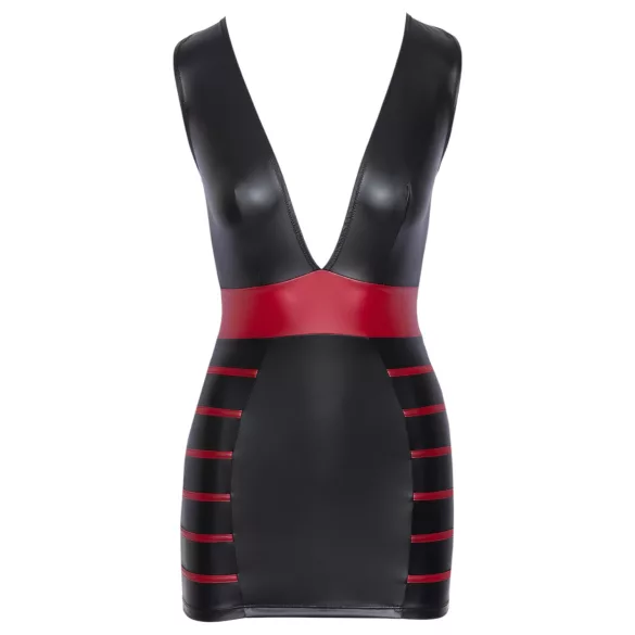 Cottelli Party - Listrado, Ajustado ao Corpo (Preto-Vermelho) - XL