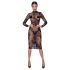 Noir - vestido transparente floral, manga longa (preto) - M