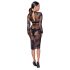 Noir - vestido transparente floral, manga longa (preto) - M