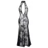 Noir - vestido longo transparente floral - preto