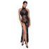Noir - Vestido Longo Transparente com Estampa Floral (Preto) - M