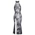 Noir - Vestido Longo Transparente com Estampa Floral (Preto) - M
