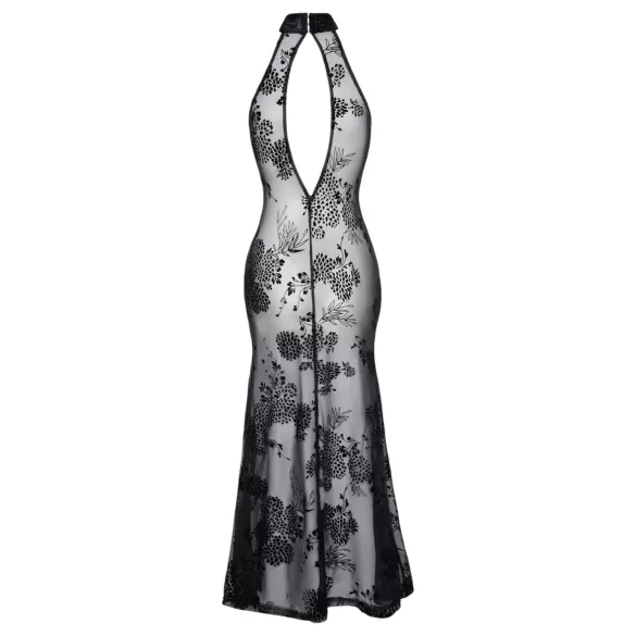 Noir - vestido longo transparente floral - preto - M