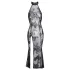 Noir - vestido longo transparente floral - preto - L