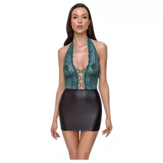 Cottelli - vestido sexy de renda com laço - preto e verde