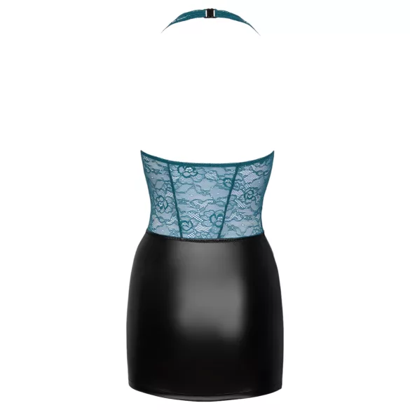 Cottelli - vestido sexy de renda com laço - preto e verde - L