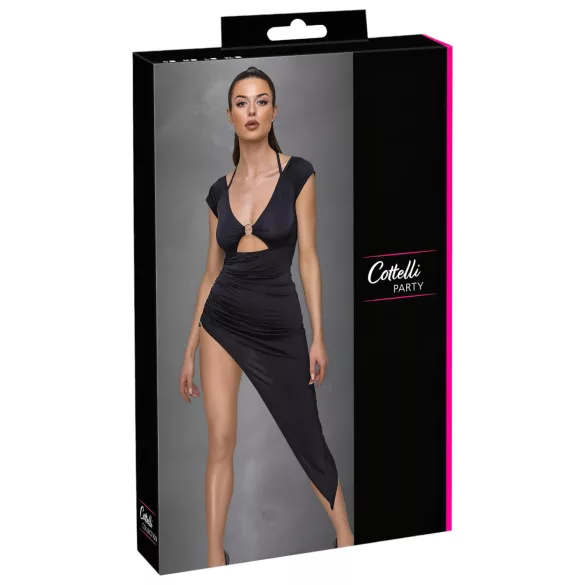Cottelli Party - vestido assimétrico com argolas - preto - L