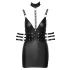 Cottelli Bondage - vestido minissaia brilhante com coleira - preto
