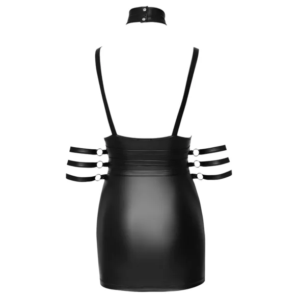 Cottelli Bondage - vestido minissaia brilhante com coleira - preto - M