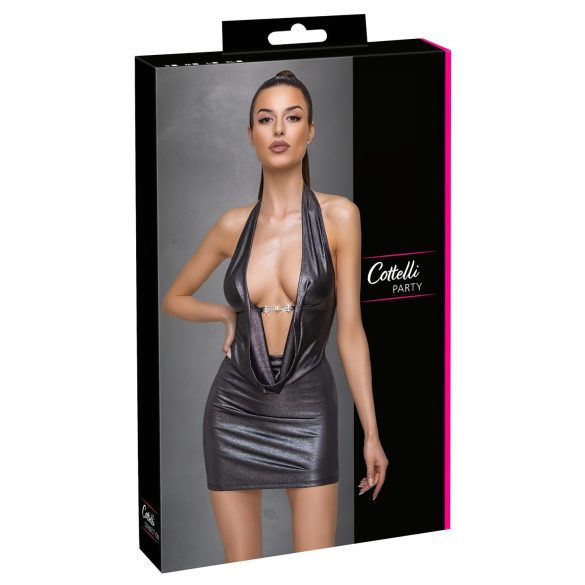 Cottelli Party - vestido prateado de alças ao pescoço - M