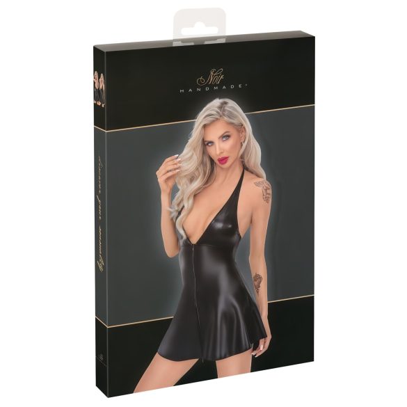 Noir - Vestido Mini Preto com Estampa de Cobra - XL