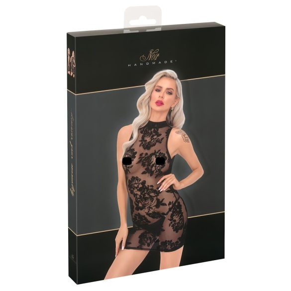 Noir - Vestido mini sem mangas com toque de rosa (preto)