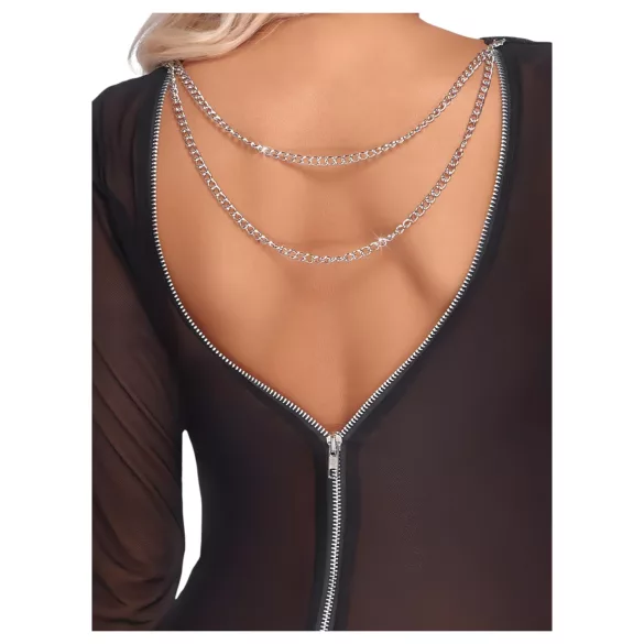 Cottelli Party - vestido transparente com zíper - preto - M