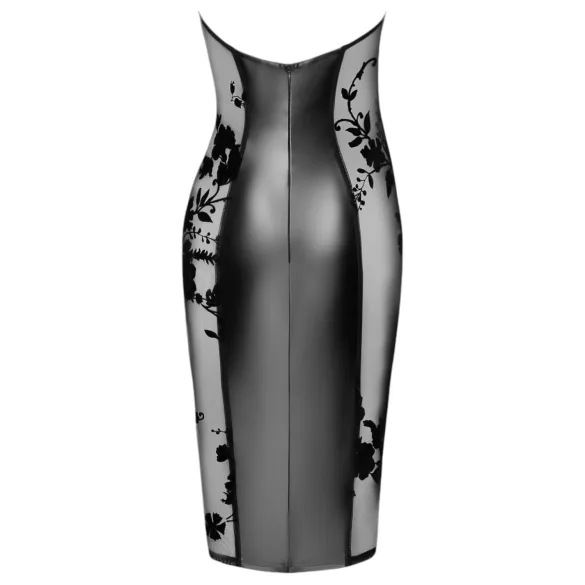 Noir - vestido brilhante com colarinho (preto) - L