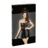 Noir - Vestido Mini Brilhante com Renda (Preto)