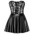 Noir - Vestido Mini Brilhante com Renda (Preto)