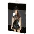 Noir - Vestido brilhoso com corpete e renda (preto)