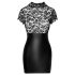 Noir - Vestido brilhoso com corpete e renda (preto)