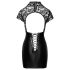 Noir - Vestido brilhoso com corpete e renda (preto)