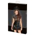Noir - Vestido brilhoso com corpete e renda (preto) - L