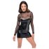 Noir - Vestido Brilhante com Top Transparente (Preto) - M