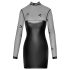 Noir - Vestido Brilhante com Top Transparente (Preto) - M