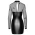 Noir - Vestido Brilhante com Top Transparente (Preto) - M