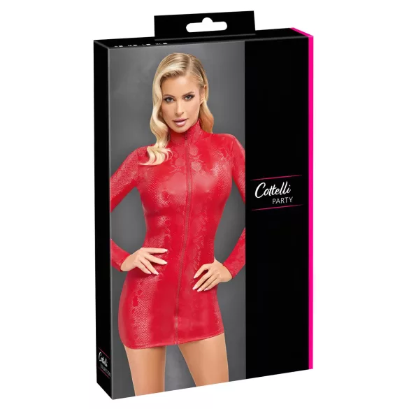 Cottelli - vestido curto sensual - estampa de cobra - vermelho