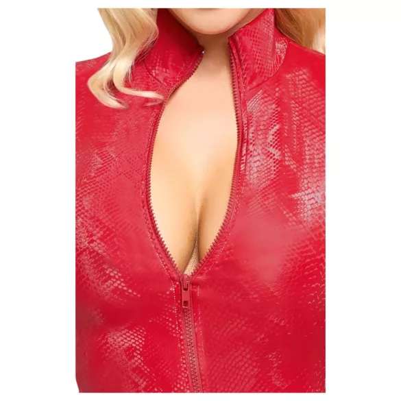 Cottelli - vestido curto sensual - estampa de cobra - vermelho - M