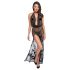 Noir - Vestido longo floral totalmente transparente (preto) - XL