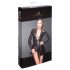 Noir - Vestido Curtinho Preto de Manga Longa com Abertura Frontal - M