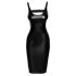 Noir - vestido com efeito de couro fendido (preto)