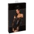 Noir - Vestido Brilhante com Detalhe Rendado (Preto)