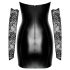 Noir - Vestido Brilhante com Detalhe Rendado (Preto)