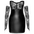 Noir - Vestido Brilhante com Detalhe Rendado (Preto)