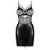 Obsessive Dominna - vestido fetiche vinil com transparência - preto