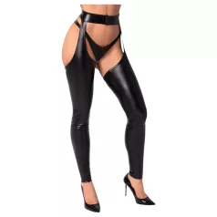 Noir - meia calça chaps brilhante - preta