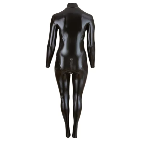 Cottelli Plus Size - macacão brilhante manga longa - preto - 2XL