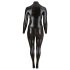 Cottelli Plus Size - Macacão preto brilhante de festa manga longa - 2XL