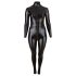 Cottelli Plus Size - Macacão preto brilhante de festa manga longa - 3XL