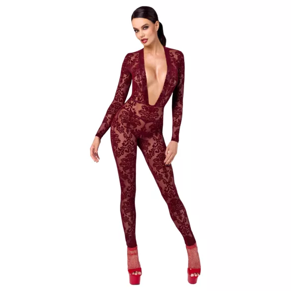 Noir Kink Royal - bodystocking transparente - vermelho - M