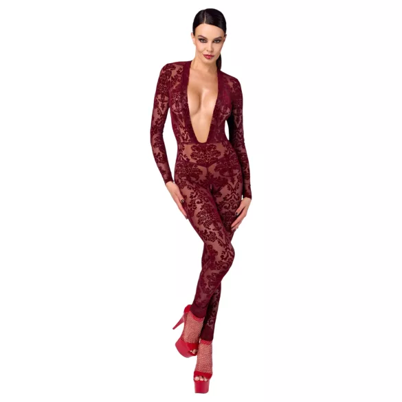 Noir Kink Royal - bodystocking transparente - vermelho - M