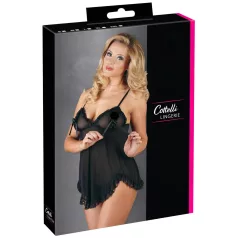 Cottelli - Babydoll curto com babados - Preto