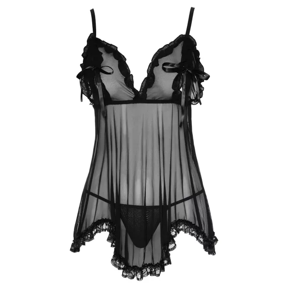 Cottelli - Babydoll curto com babados - Preto - L
