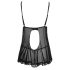 Cottelli - Babydoll preto sensual com babados - L