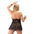 Cottelli Plus Size - Babydoll Rendado Preto - 4XL