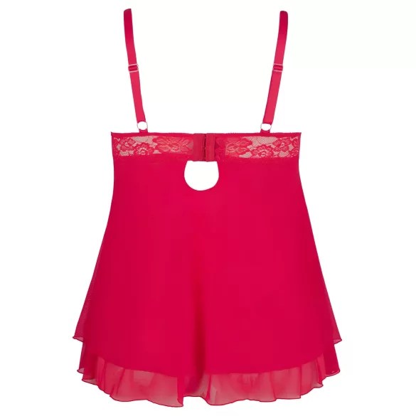 Cottelli Plus Size - babydoll rendado plus size - vermelho - XL