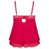 Cottelli Plus Size - elegante babydoll de renda (vermelho) - 3XL